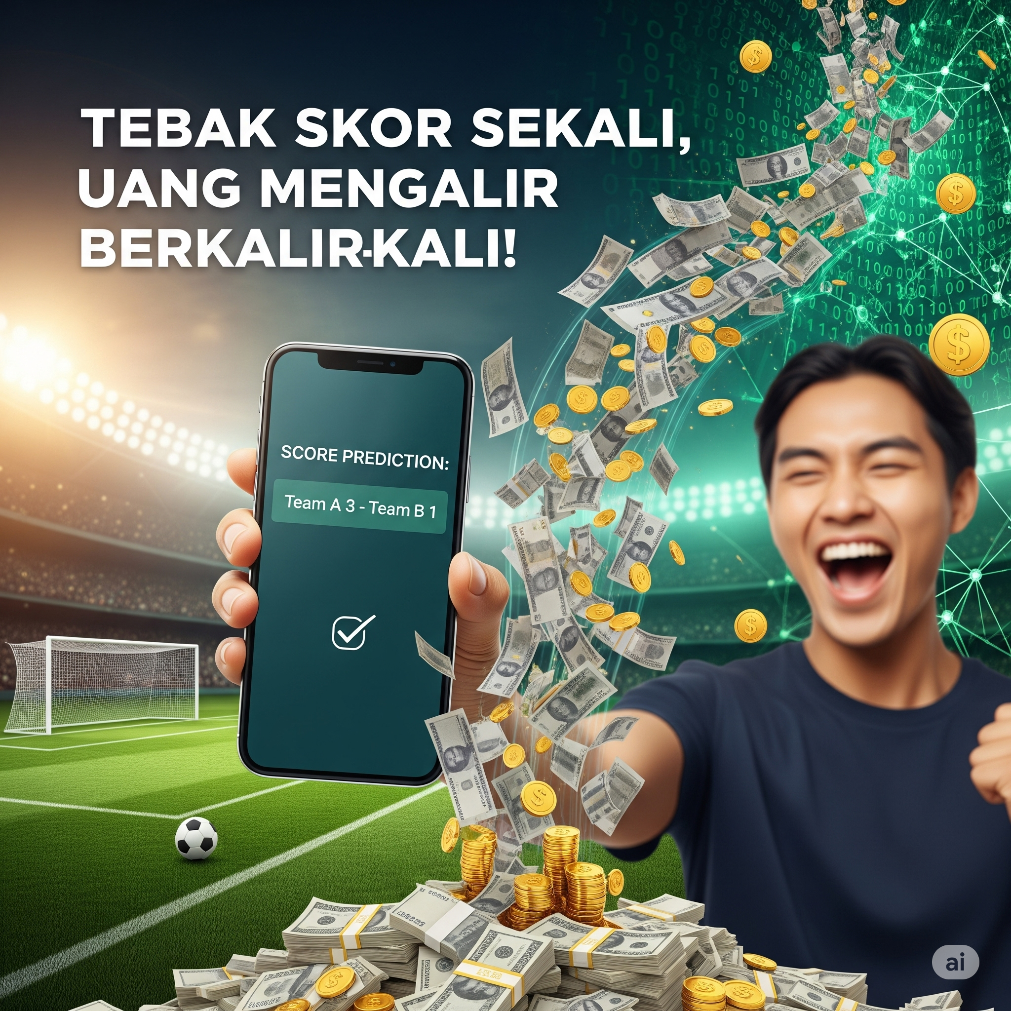 Tebak Skor Sekali, Uang Mengalir Berkali-Kali!
